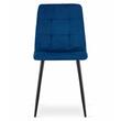 Set 4 scaune stil scandinav, Artool, Kara, catifea, metal, bleumarin si negru, 44.5x50.5x87 cm
