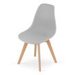 Set 4 scaune stil scandinav, Artool, Kito, PP, lemn, gri, 46x54.5x80 cm