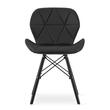 Scaun stil scandinav, Artool, Lago, piele ecologica, lemn, negru, 47.5x52x74 cm