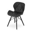 Scaun stil scandinav, Artool, Lago, piele ecologica, lemn, negru, 47.5x52x74 cm