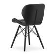 Scaun stil scandinav, Artool, Lago, piele ecologica, lemn, negru, 47.5x52x74 cm