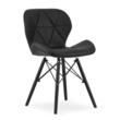 Set 4 scaune stil scandinav, Artool, Lago, piele ecologica, lemn, negru, 47.5x52x74 cm