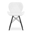 Set 4 scaune stil scandinav, Artool, Lago, piele ecologica, lemn, alb si negru, 47.5x52x74 cm