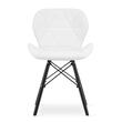Scaun stil scandinav, Artool, Lago, piele ecologica, lemn, alb si negru, 47.5x52x74 cm