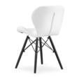 Set 4 scaune stil scandinav, Artool, Lago, piele ecologica, lemn, alb si negru, 47.5x52x74 cm