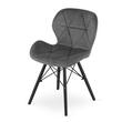 Scaun stil scandinav, Artool, Lago Velvet, catifea, lemn, gri si negru, 47x52x73.5 cm
