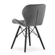 Scaun stil scandinav, Artool, Lago Velvet, catifea, lemn, gri si negru, 47x52x73.5 cm