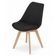 Scaun stil scandinav, Artool, Nori, stofa, lemn, negru, 48.5x54x84 cm