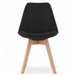 Scaun stil scandinav, Artool, Nori, stofa, lemn, negru, 48.5x54x84 cm