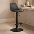 Set 2 scaune de bucatarie/bar, Artool, Hoga, rotativ, PP negru, picior metal negru, 38x40x81-102 cm