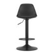 Set 2 scaune de bucatarie/bar, Artool, Hoga, rotativ, PP negru, picior metal negru, 38x40x81-102 cm