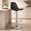 Set 2 scaune de bucatarie/bar, Artool, Hoga, rotativ, PP negru, picior metal argintiu, 38x40x81-102 cm
