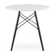 Masa stil scandinav, Artool, Todi, rotund, MDF si lemn, alb si negru, 80x72 cm
