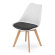 Set 4 scaune stil scandinav, Artool, Mark, PP, lemn, alb, perna neagra, 49x43x82 cm