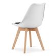 Set 4 scaune stil scandinav, Artool, Mark, PP, lemn, alb, perna neagra, 49x43x82 cm