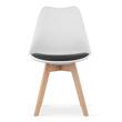 Set 4 scaune stil scandinav, Artool, Mark, PP, lemn, alb, perna neagra, 49x43x82 cm