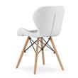 Scaun stil scandinav, Artool, Lago, piele ecologica, lemn, gri si alb, 47x52x73 cm