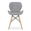 Scaun stil scandinav, Artool, Lago, piele ecologica, lemn, gri si alb, 47x52x73 cm