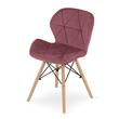 Scaun stil scandinav, Artool, Lago, catifea, lemn, roz inchis, 47x52x74 cm