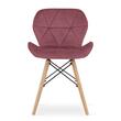 Scaun stil scandinav, Artool, Lago, catifea, lemn, roz inchis, 47x52x74 cm