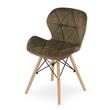 Scaun stil scandinav, Artool, Lago, catifea, lemn, maro, 47x52.5x74 cm