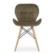 Scaun stil scandinav, Artool, Lago, catifea, lemn, maro, 47x52.5x74 cm
