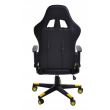 Scaun de gaming galben-negru cu suport de picioare + mousepad cadou 