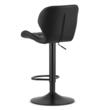 Set 2 scaune de bucatarie/bar, Artool, West, rotativ, piele ecologica neagra, picior metal negru, 46x48.5x90-111 cm