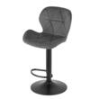 Set 2 scaune de bucatarie/bar, Artool, West, rotativ, catifea gri, picior metal negru, 46x48.5x90-111 cm