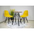 Masa stil scandinav, Leobert, rotund, MDF si lemn, maro rustic, 60x73 cm