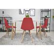Set 4 scaune stil scandinav, Artool, Osaka, PP, lemn, vermilion, 46x54x81 cm