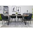 Scaun stil scandinav, Artool, Lugo, catifea, metal, negru, 57.5x56.5x86.5 cm