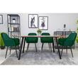 Scaune stil scandinav, set 2 buc, Artool, Lugo, catifea, metal, verde si negru, 57.5x56.5x86.5 cm