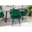 Scaune stil scandinav, set 2 buc, Artool, Lugo, catifea, metal, verde si negru, 57.5x56.5x86.5 cm