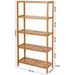 Raft depozitare, Songmics, bambus, 5 polite, natur, 10 kg, 60x26x130cm