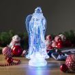 Decoratiune de Craciun, PE, inger cu sclipici, LED, 3xAAA, 10x25 cm