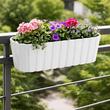 Set 4 jardiniere decorative cu suport de plastic, alb, 4.9 L, 38.3x21.2x13 cm, Boardee Hook