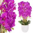 Orhidee arificiala cu ghiveci, violet, 80 cm, Springos