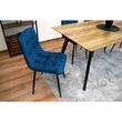 Set 4 scaune bucatarie/living, Kara, catifea, metal, bleumarin si negru, 44.5x50.5x87 cm