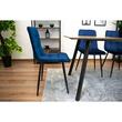 Set 4 scaune bucatarie/living, Kara, catifea, metal, bleumarin si negru, 44.5x50.5x87 cm