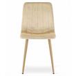Set 4 scaune bucatarie/living, Lava, catifea, metal, bej si natur, 45x55x86 cm