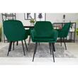Scaune stil scandinav, set 2 buc, Artool, Lugo, catifea, metal, verde si negru, 57.5x56.5x86.5 cm