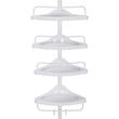 Raft pentru baie/dus, Vasagle, reglabil, inox, 4 rafturi, alb, 85-305 cm