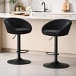 Scaun de bucatarie/bar, Artool, East, rotativ, catifea, negru, 53x46x81-103 cm