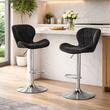 Scaun de bucatarie/bar, Artool, West, rotativ, catifea, negru si argintiu, 46x48.5x90-111 cm