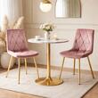 Scaun bucatarie/living, Artool, Libra, catifea roz, picioare metal auriu, 45x54x86.5 cm