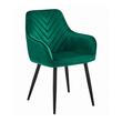 Scaun stil fotoliu bucatarie/living, Artool, Nana, catifea verde inchis, picioare metal negru, 54x61x83.5 cm