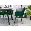 Scaune stil scandinav, set 2 buc, Artool, Lugo, catifea, metal, verde si negru, 57.5x56.5x86.5 cm