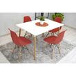 Set 4 scaune stil scandinav, Artool, Osaka, PP, lemn, vermilion, 46x54x81 cm