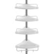 Raft pentru baie/dus, Vasagle, reglabil, otel, 4 rafturi, cuier, 95-300 cm